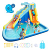 VEVOR Inflatable Crocodile Bounce House with Blower, Spacious 6-in-1 Kids Water Park with Slide, Splash Pool, Water Cannon, Ring Toss & Climbing Wall