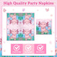 100PCS Pink Cartoon Axolotl Birthday Party Decorations, Axolotl Party Supplies Plates and Napkins Set, Axolotl Theme Paper Food Trays Large Food