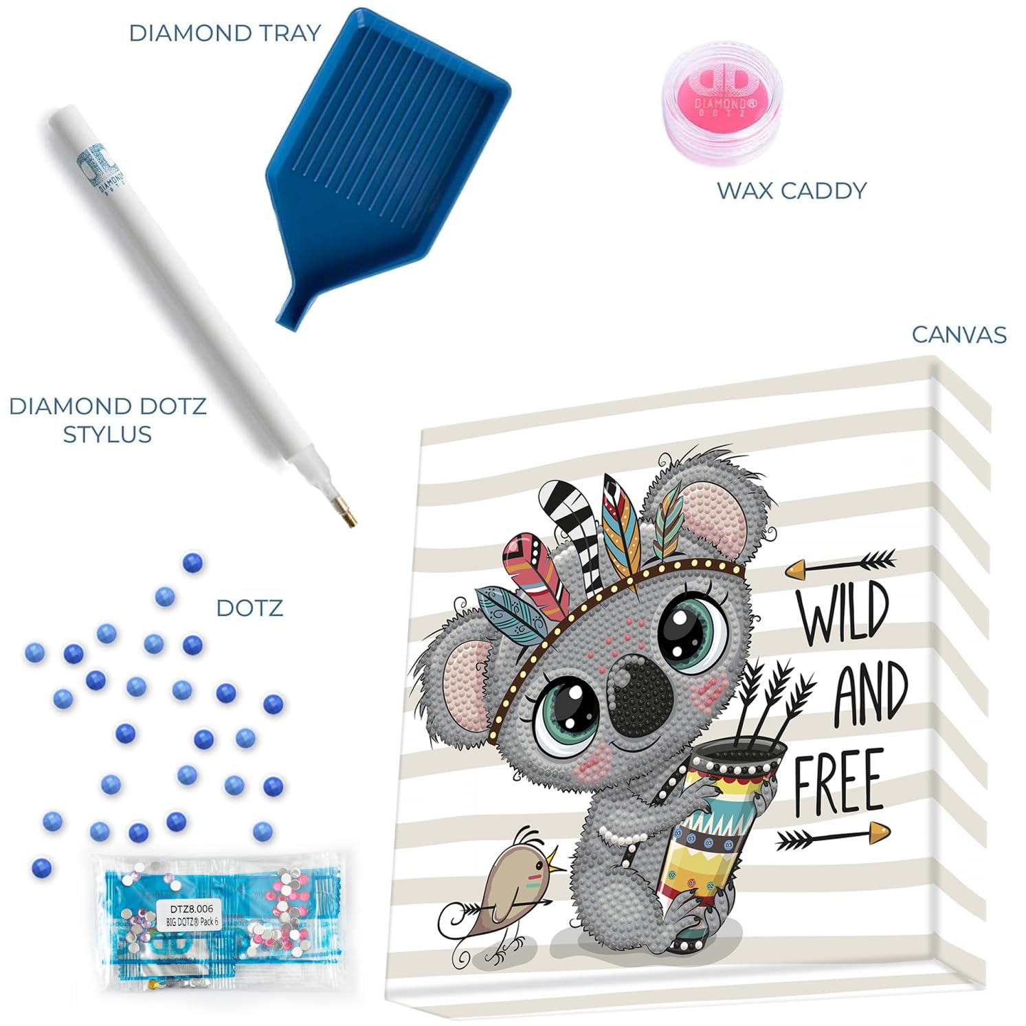 DIAMOND DOTZ Wild & Free Dotz Box Animal Diamond Painting Kits for Adults - Diamond Art Kits a Relaxing Creative Craft Kit with Dotz Gems 8.7"x8.7"