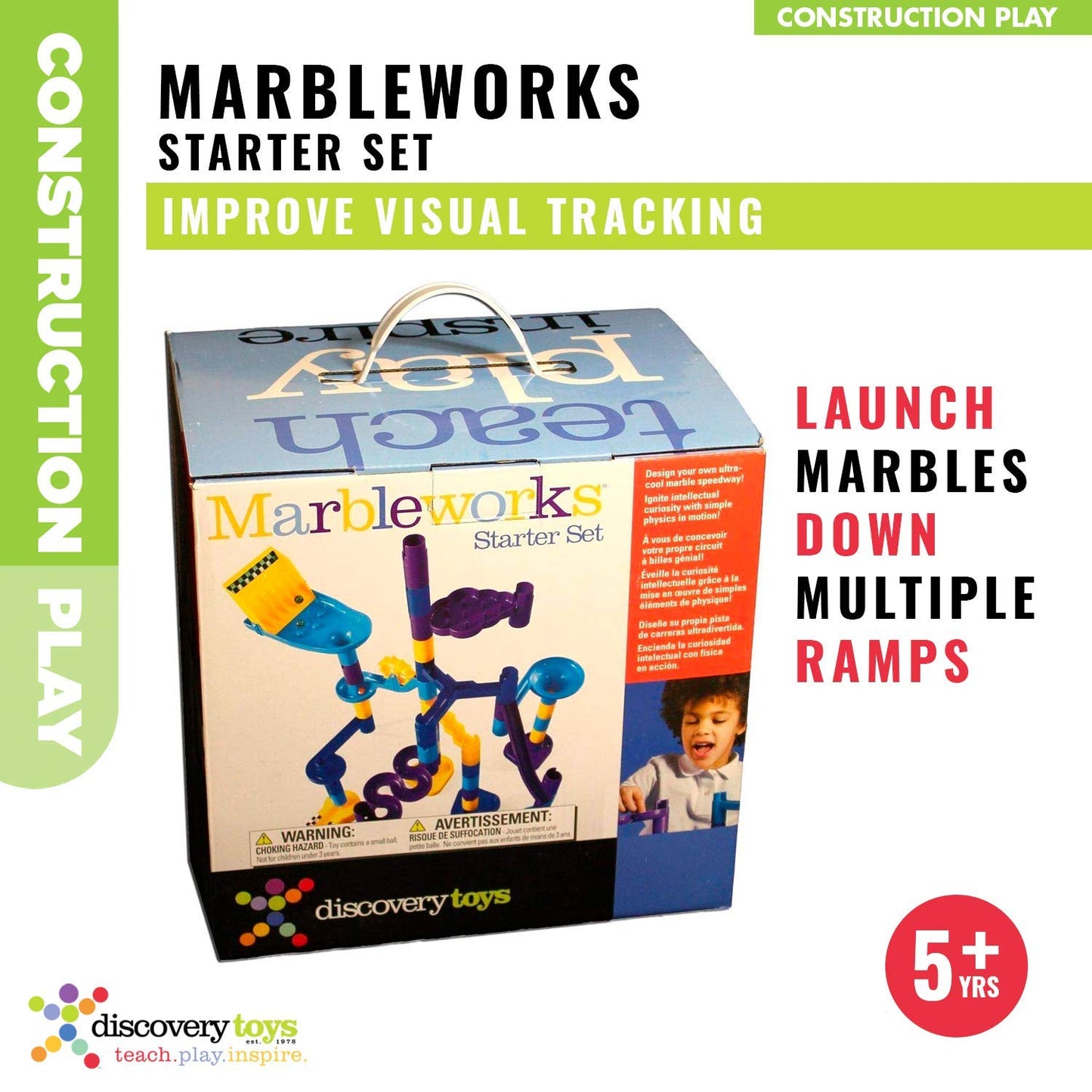Discovery Toys MARBLEWORKS Marble Run Starter | Kid-Powered Learning | STEM Educational Building Block Toy Learning & Childhood Development 5 Years