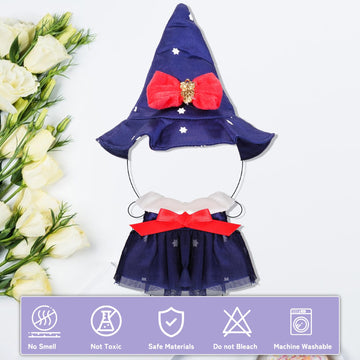 17cm Doll Clothes Halloween Clothes Set Designer Black Dress and Hat for 15-17cm 4 Inch Blind Box Dolls