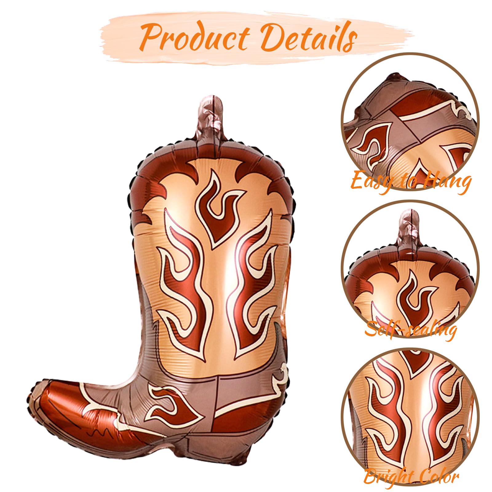 Western Cowboy Party Decorations, 40 Inch Foil Brown Number 1 Balloons, Latex Cowboy Balloons for Cowboy Birthday Party Decorations for Boy