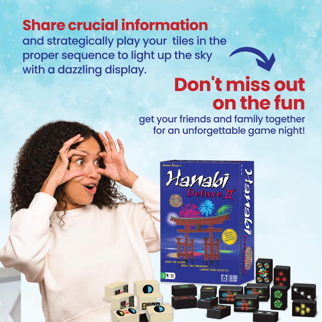R&R Games Hanabi Deluxe II Strategy Game