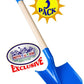 Matty's Toy Stop 31" Heavy Duty Wooden Kids Sand Shovels with Plastic Spade & Handle (Red, Blue & Green) Complete Gift Set Bundle - 3 Pack