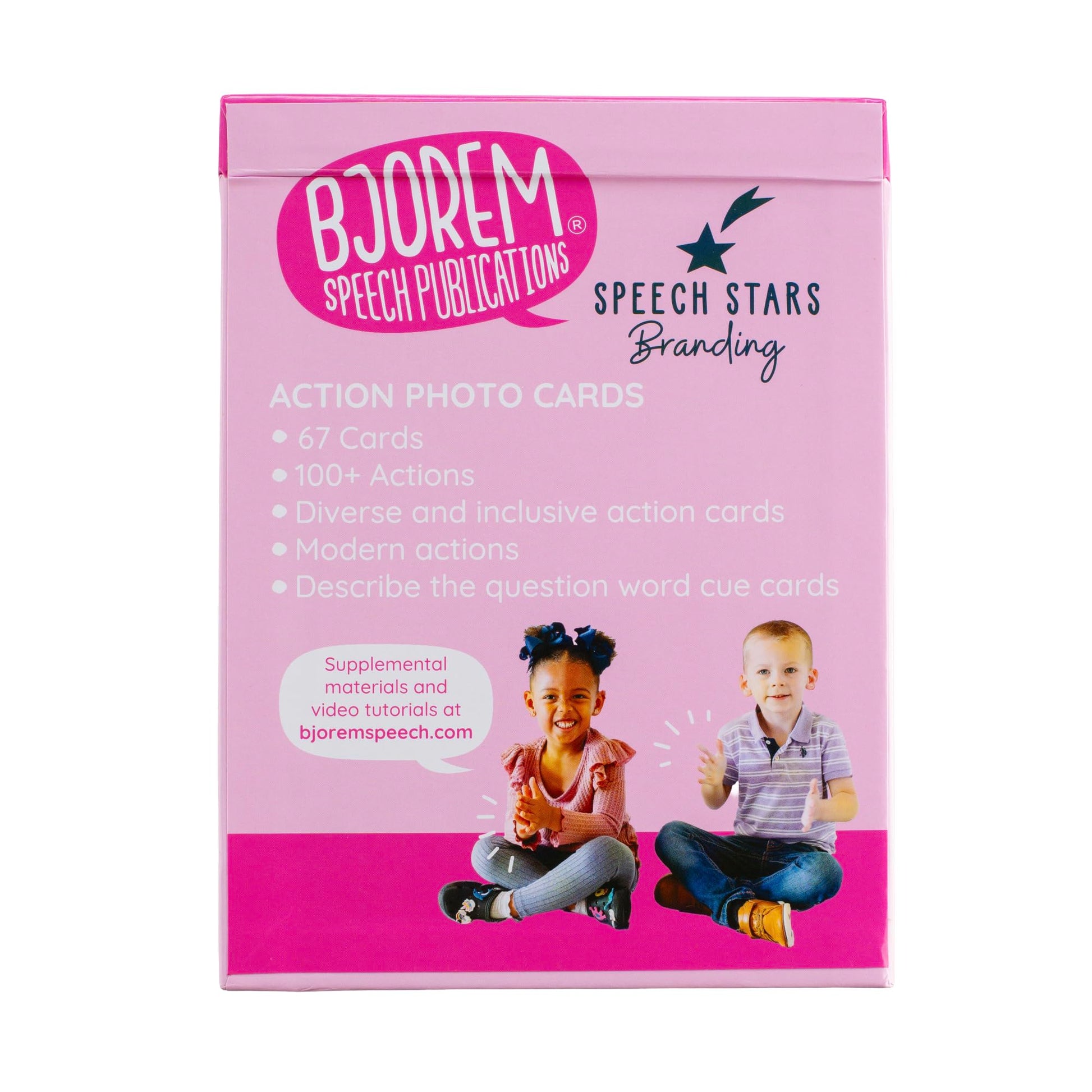 Bjorem Speech® Action Photo Cards - Engaging Speech Therapy Tool for Verb Recognition and Language Development - 50 Diverse and Educational Cards