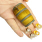 9Pcs Mini Beer Barrel Decor Miniature Wooden Figurine Wine Barrel Model with Faucet and Wine Glass Suitable for Fairy Garden Bar Doll House Decoration