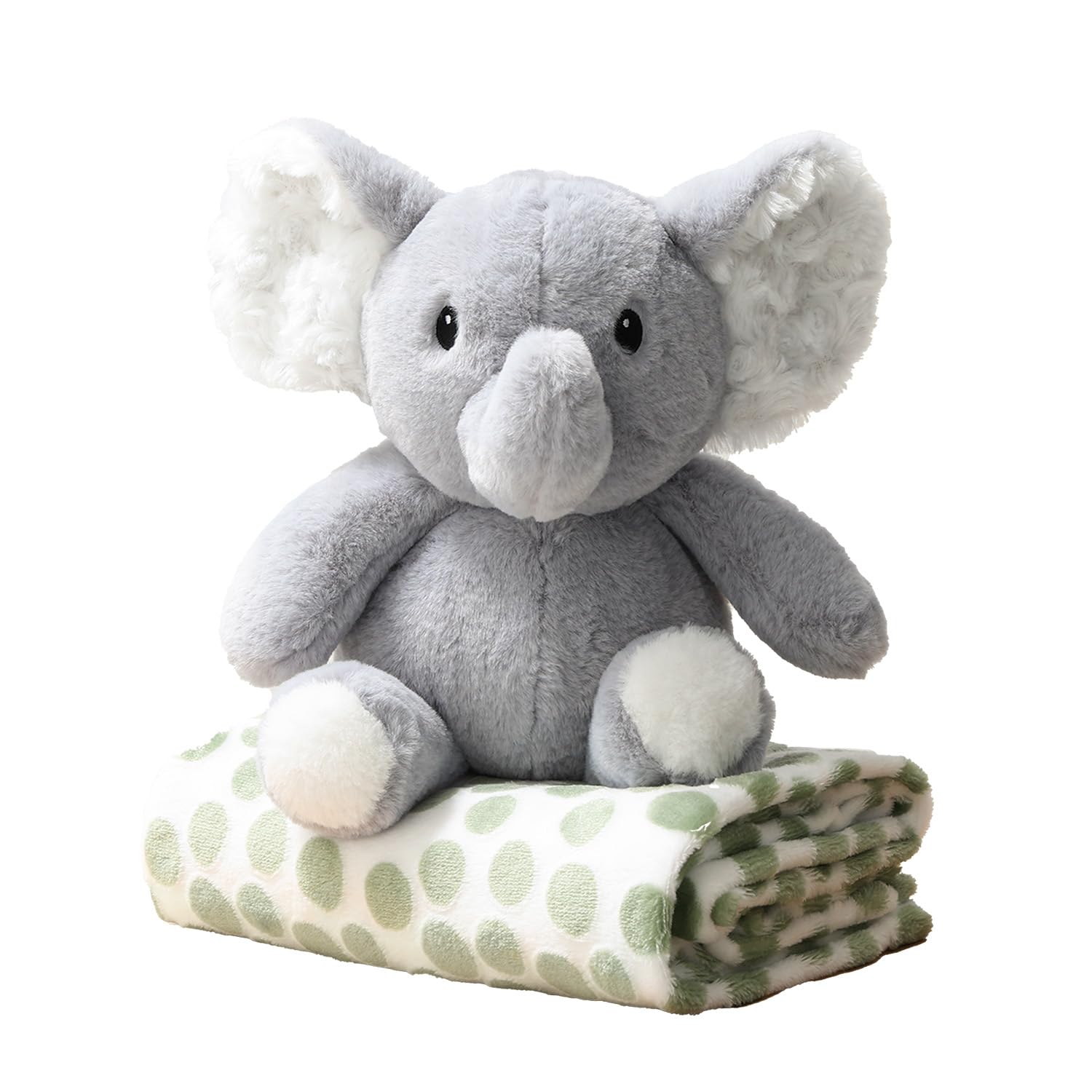 The Peanutshell Blanket Gift Set, Ellie Plush Elephant Stuffed Animal Toy for Boys, Girls, Cute Elephant Plushies, Animal Plush Toys, Small
