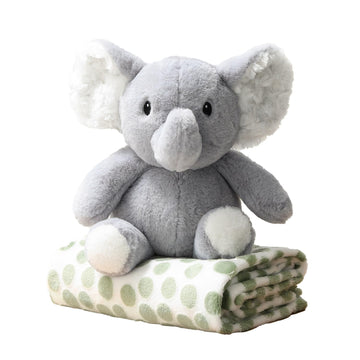 The Peanutshell Blanket Gift Set, Ellie Plush Elephant Stuffed Animal Toy for Boys, Girls, Cute Elephant Plushies, Animal Plush Toys, Small