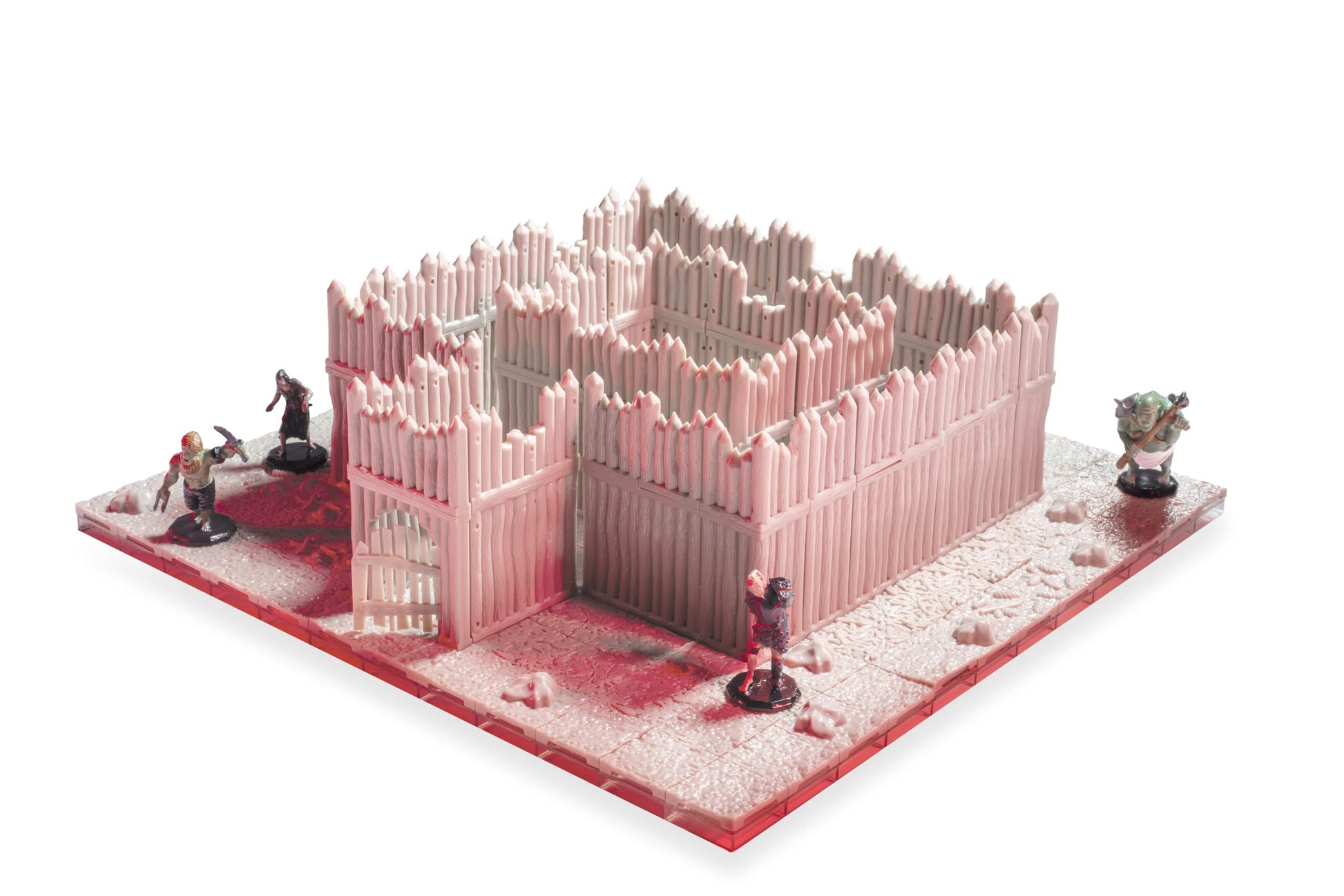 Monster Adventure Terrain 3D Interchangeable Builder System - 195pc PAINTABLE Palisade w Base- Build Modular Worlds in a Snap & Elevate Your Campaign