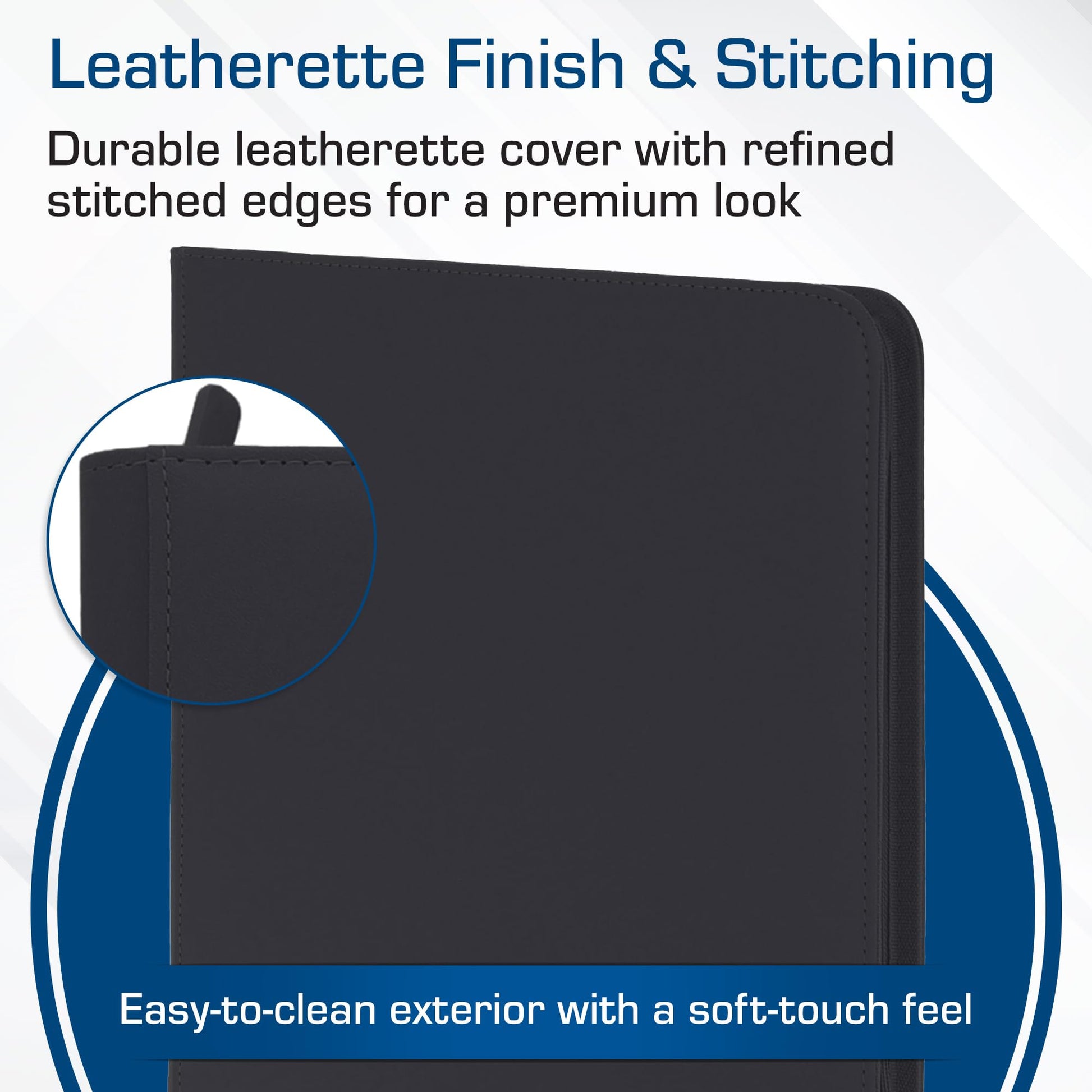 BCW 12-Pocket Zipper-Folio LX Trading Card Binder (Black) | Card Collection Binder with 480 Card Capacity | Archival Safe Pages | Secure Wrap-Around