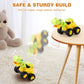 Dinosaur Push Cars for Toddlers 1-3 - 4 Pack Press & Go Dino Vehicles with T-Rex, Triceratops, Raptor & Brachiosaurus, Friction Powered Baby Car Toys