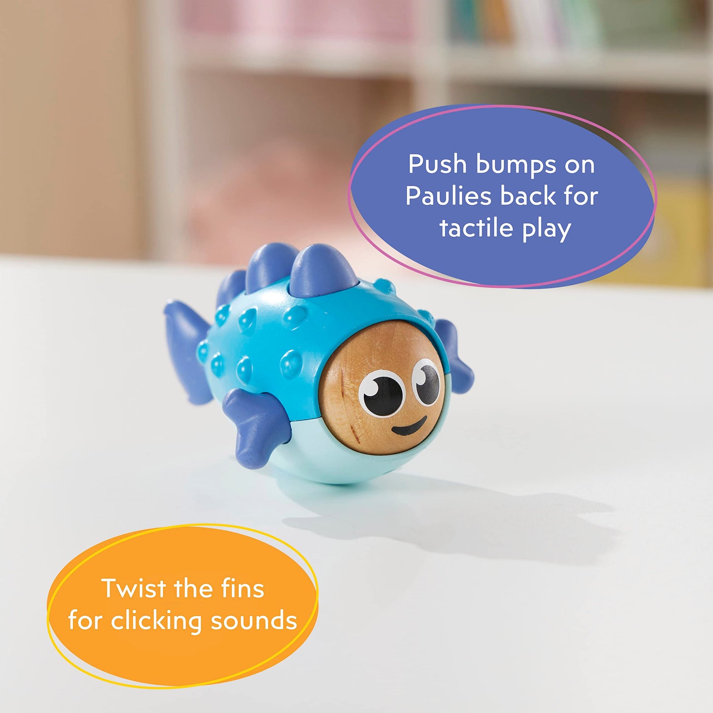 Playskool Little Wonders - Paulie Pufferfish - Tactile Sensory Play Infant Toy - Help Develop Fine Motor Skills - Ages 6 Months and Up
