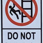 Five (5) Pcs Danger Do Not Climb On Racking Sticker (White, 2.5X6 Inch, Vinyl Sticker)
