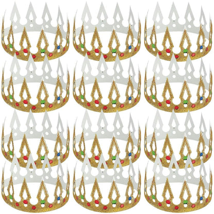 Fun Express DIY Paper Crowns, Set of 12 - VBS 2026 Vacation Bible School Supplies/Decor - Prince and Princess Party Crafts for Kids
