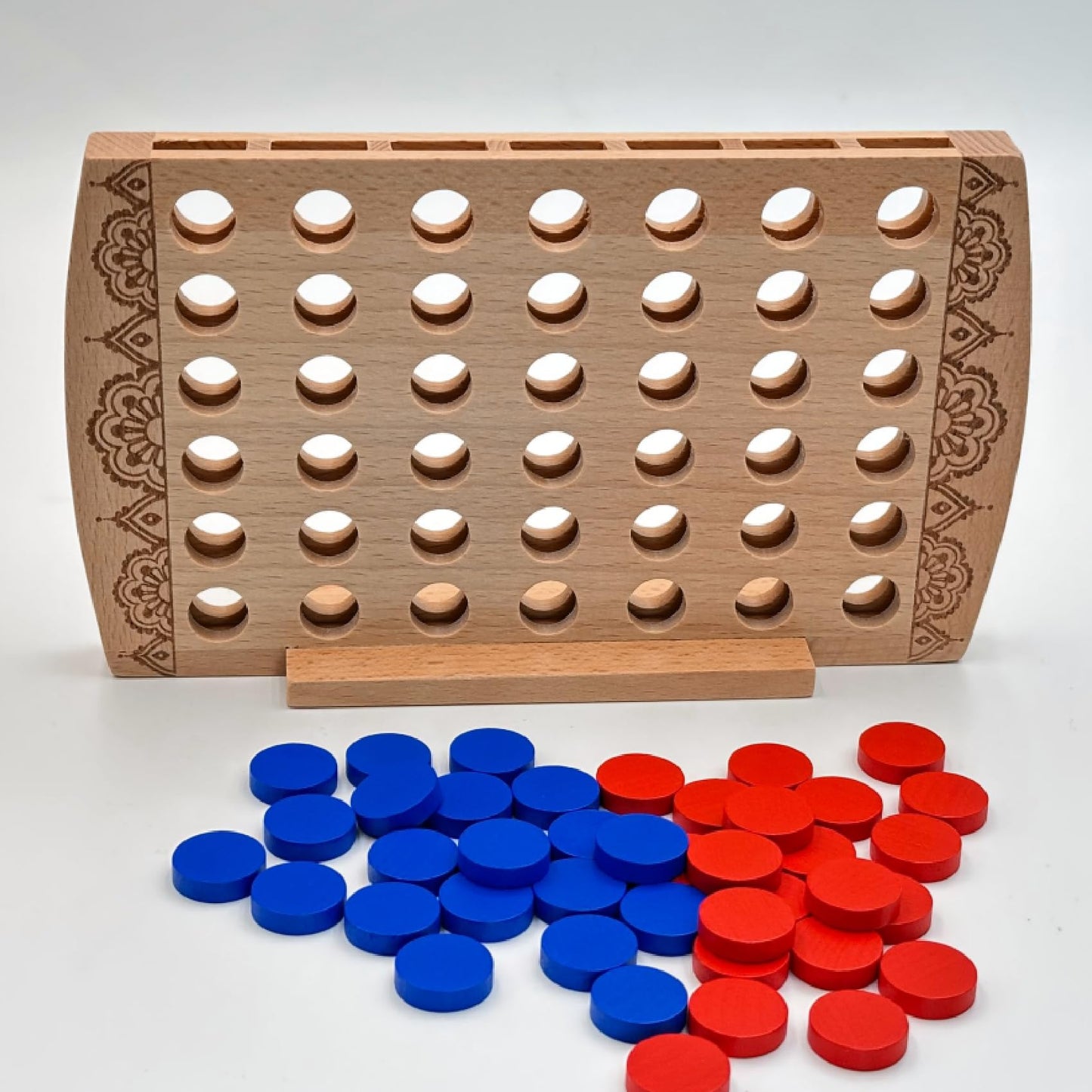 WOWME Wooden 4 in a Row Game Coffee Table Decor-Classic Strategy Game-Family Board Games Toys Gift for 6 Years Old Kids Boys Girls Adults