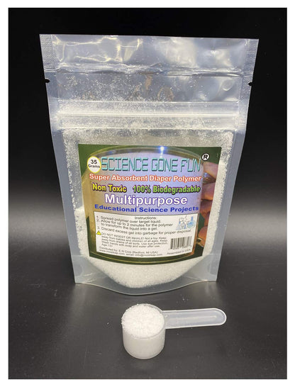 Instant Gel Science Kit: 35g of Superabsorbent Sodium Polyacrylate for Sensory Play, STEM Projects & Magic Tricks