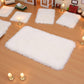 White Dollhouse Carpet, Dollhouse Miniature Carpet, Fluffy Mini Dollhouse Rug, Doll House Rug, Lightweight Dollhouse Decor for 1/12, 1/8, 1/6 (Square