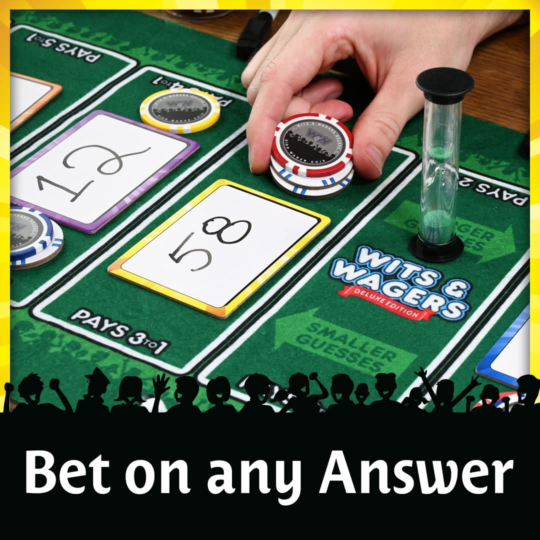Wits and Wagers Deluxe Board Game | The Trivia Game Where You Don't Need the Answers to Win | Party Game for Groups | 4+ Players | Age 10+
