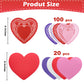 mufanyu 200 Pcs Valentines Day Crafts Gifts Set with 100 Heart Doilies, 20 Foam Hearts, 2 Bags Valentine Foam Stickers, DIY Crafts Scrapbook Supplies