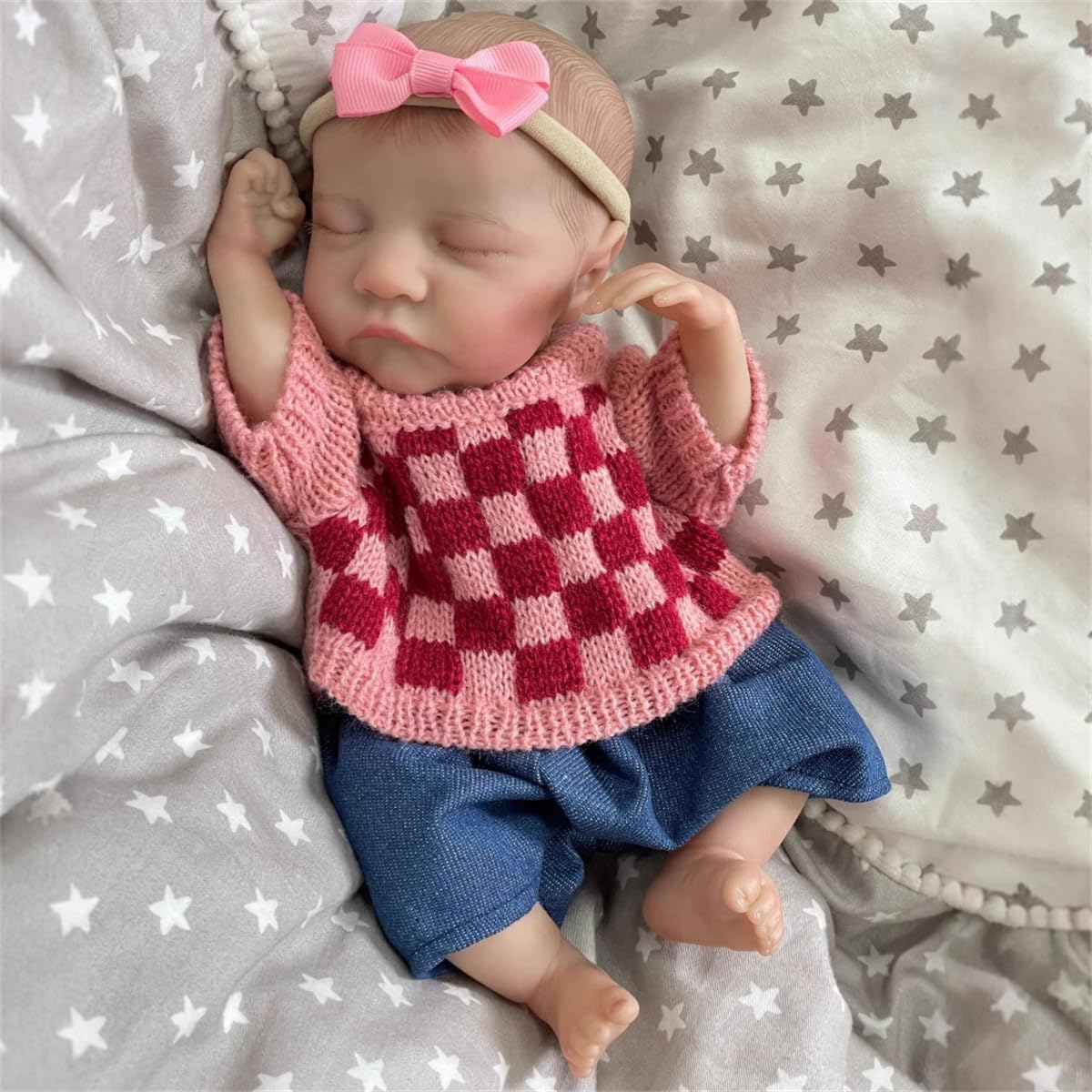 GYCV Lifelike Mini Reborn Baby Dolls Full Body Silicone Girl 12 Inch Realistic Newborn Dolls with Feeding Accessories & Gift Box Real Life Baby Dolls