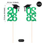 Class of 2026 Graduation Centerpieces, 10 Pcs Green Glitter 2026 Centerpieces with Graduation Cap, Congrats Grad Party Decorations for Cake, Dessert