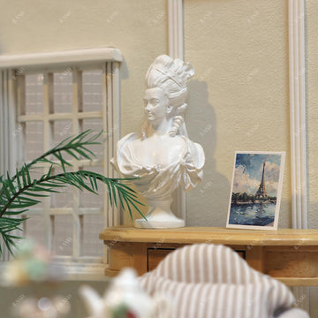 iLAND 1/12 Scale Accessories Mini Victorian Dollhouse Décor Resin Statue Marie Antoinette Queen for Vintage Miniature Dollhouse Accessories