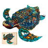 Jigfoxy Wooden Puzzles for Adults, Sea Turtle Wooden Jigsaw Puzzles for Adults Kids, Unique Animal Shape Wood Cut Puzzles, Christmas Thanksgiving