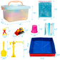 ThinkMax Sand Kit for Kids, 3lbs Sand, 6 Mini Construction Trucks