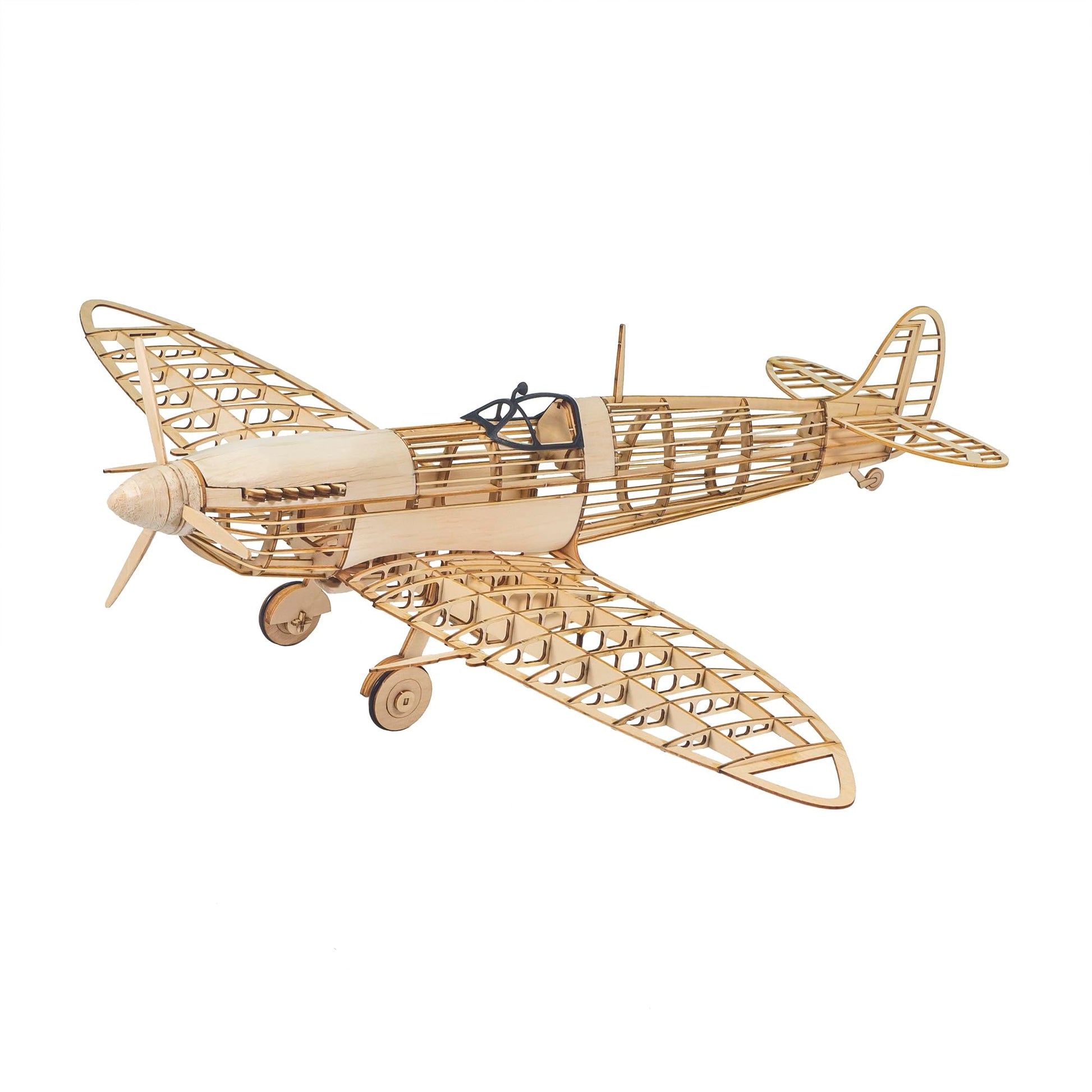 3D Wooden Puzzles DIY Spitfire Fighter Model Aircraft 1:25, Laser Cut Balsa Wood Model Airplane Kits to Build for Adults, Wooden Models Airplane