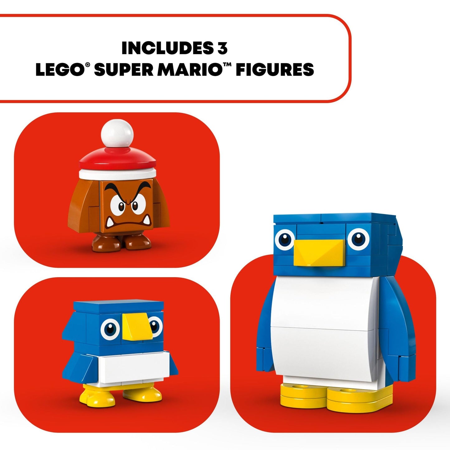 LEGO Super Mario Penguin Family Snow Adventure Expansion Set, Build and Display Toy for Kids, Includes a Goomba Figure and Baby Penguin, Gift for