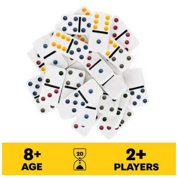 Spin Master Games, Mexican Train Dominoes Set in Aluminum Carry Case, Includes Colorful Trains for Fun-Filled Family Game Night, for Kids & Family