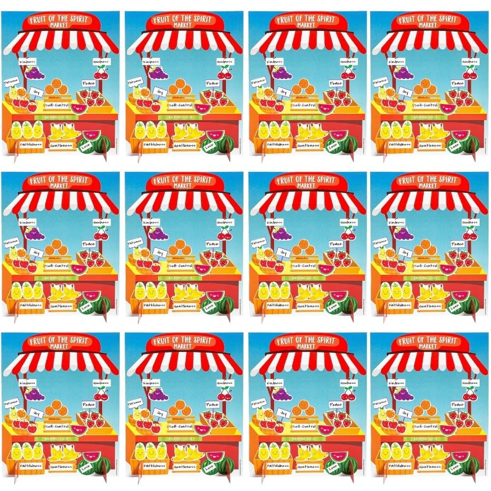 3D Fruit of The Spirit Sticker Scenes - 12 Pieces
