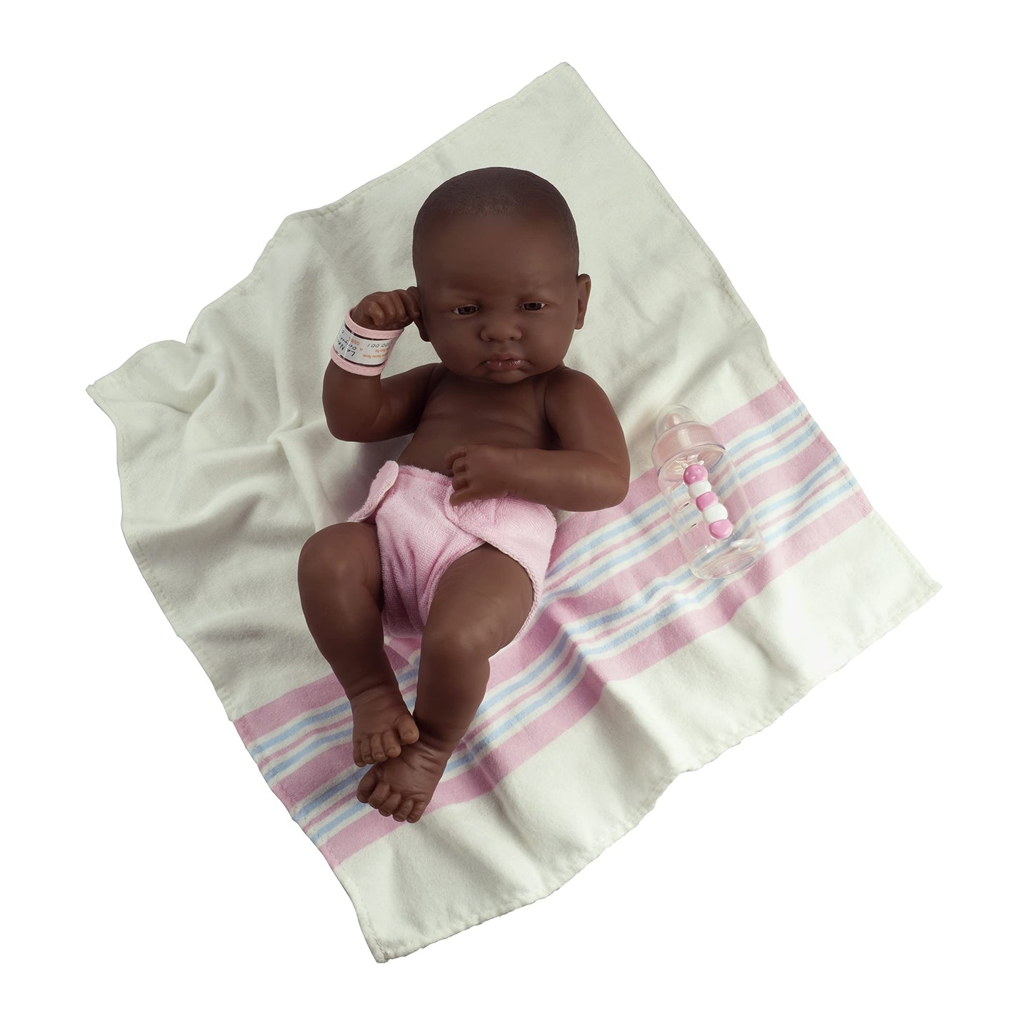 JC Toys - La Newborn First Day African American| Anatomically Correct Real Girl Baby Doll | 14" All-Vinyl | Made in Spain | Designed by Berenguer |