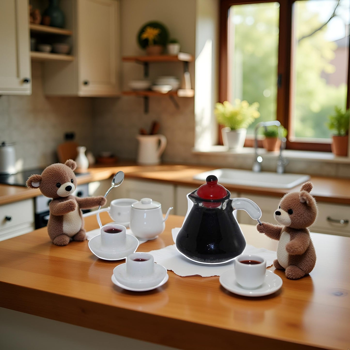 3Pcs/Set Cute Mini Coffee Pot Model Dollhouse Miniature Toy Doll Home Accessories Miniature Food Play Scene Model Small Cloth Doll House Accessories