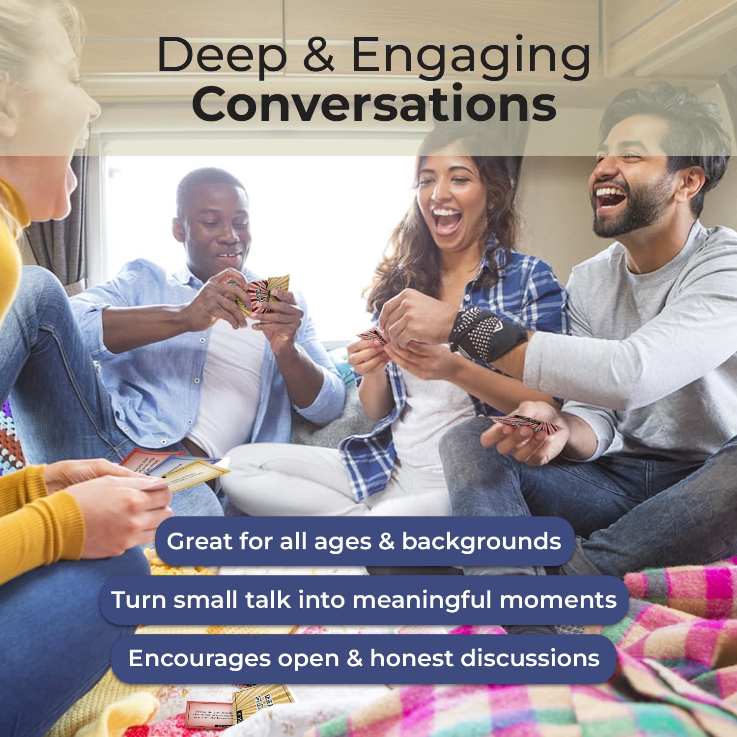 Kingdom Expressions Let's Talk About It! - a Deck of 140 Conversation Cards to Connect with Family, Friends, and Co-Workers - Perfect for Family Game