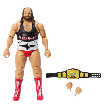 Mattel WWE Elite Action Figure & Accessories, 6-inch Collectible Earthquake with 25 Articulation Points, Life-Like Look & Swappable Hands