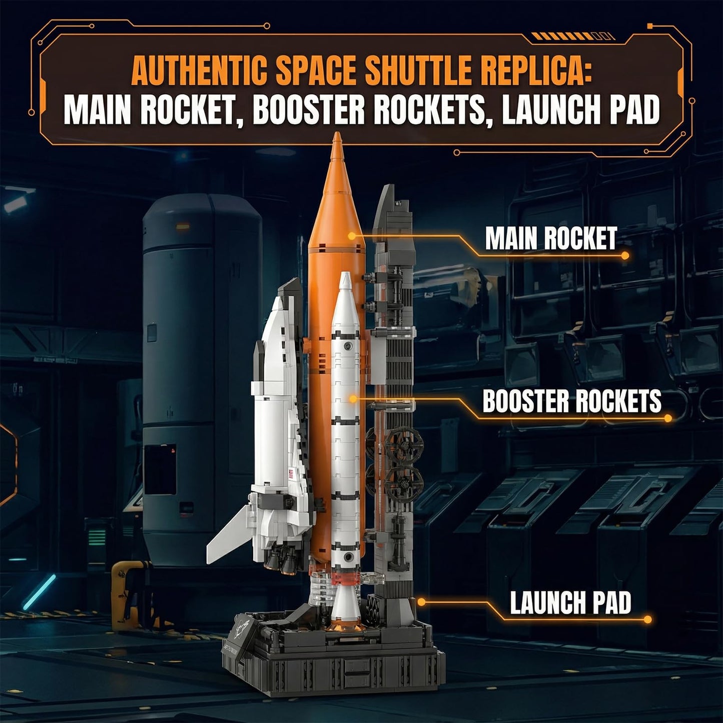 APENGBAOL Space Shuttle Building Blocks Set, 616 Pieces Mini Rocket Model Kit with Launch Pad, Space Program Collectible Display, STEM Inspired