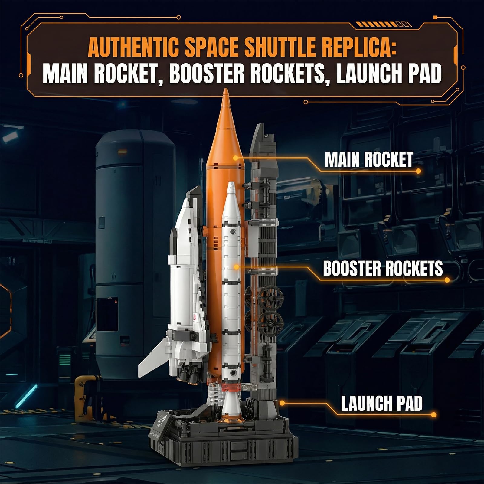 APENGBAOL Space Shuttle Building Blocks Set, 616 Pieces Mini Rocket Model Kit with Launch Pad, Space Program Collectible Display, STEM Inspired