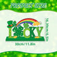 St Patricks Day Table Decorations Wooden Centerpieces,11.8x 6.5inch Green Saint Patricks Day Table Decorations Lucky Shamrock Style St Patricks Day