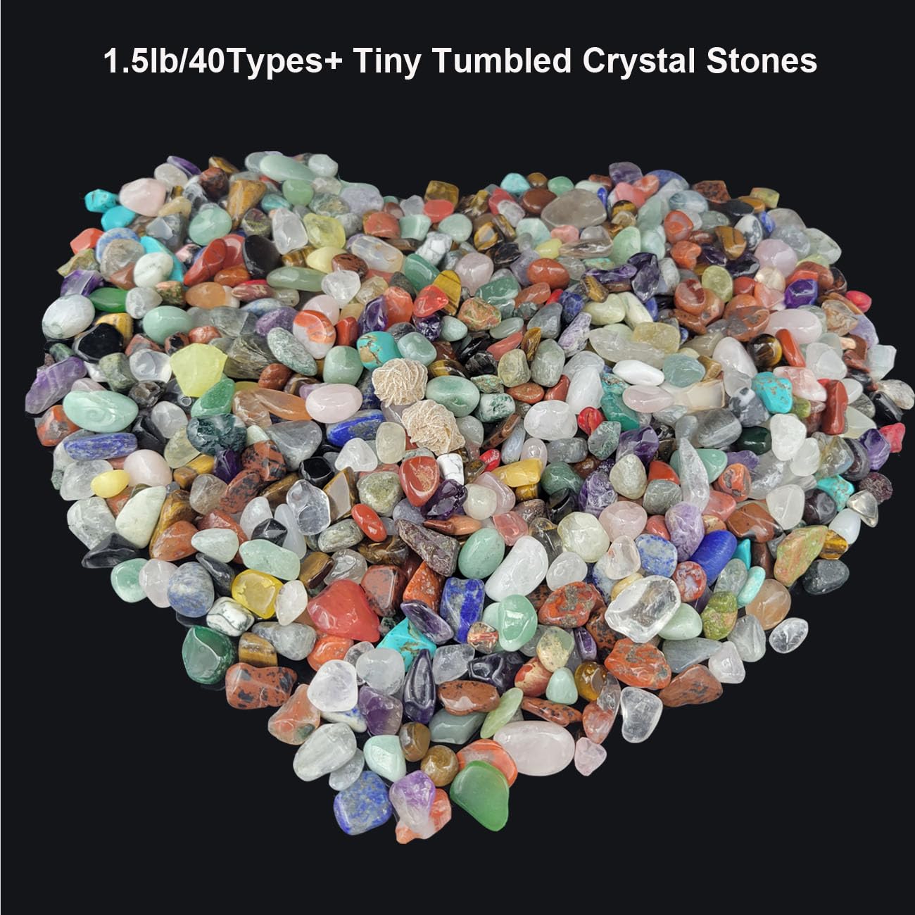 450 Pieces Rocks Collections for Kids, 40+ Kinds Gemstones and Crystals Set, Rocks and Minerals Science Kit Include 1.5lb Tumbled Chips Crystals