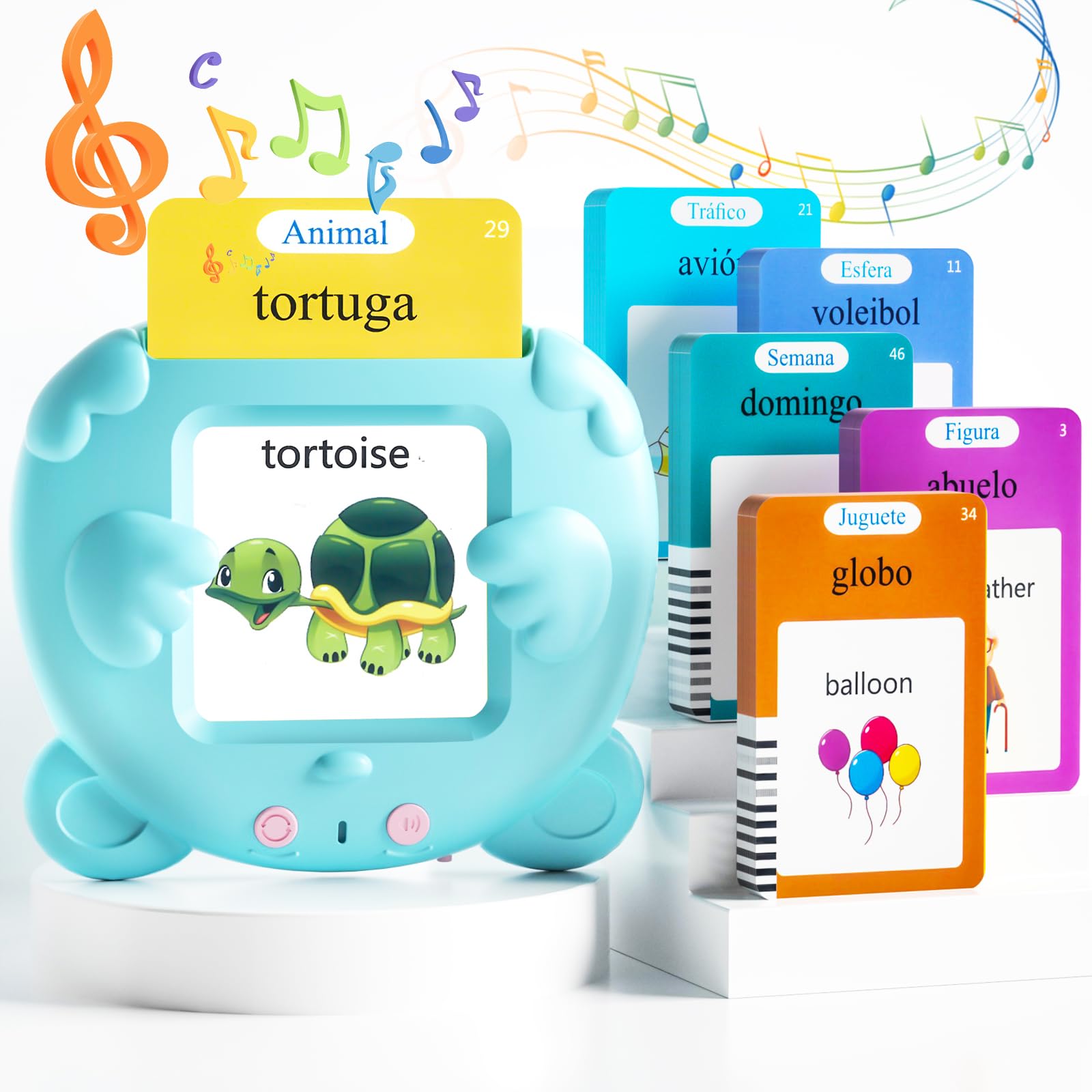 Spanish and English Talking Flash Cards for Toddlers, 510 Sight Words