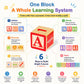 Humerry Wooden Alphabet Blocks with Flash Cards, 36 PCS ABC Learning Blocks for Toddlers 1-3