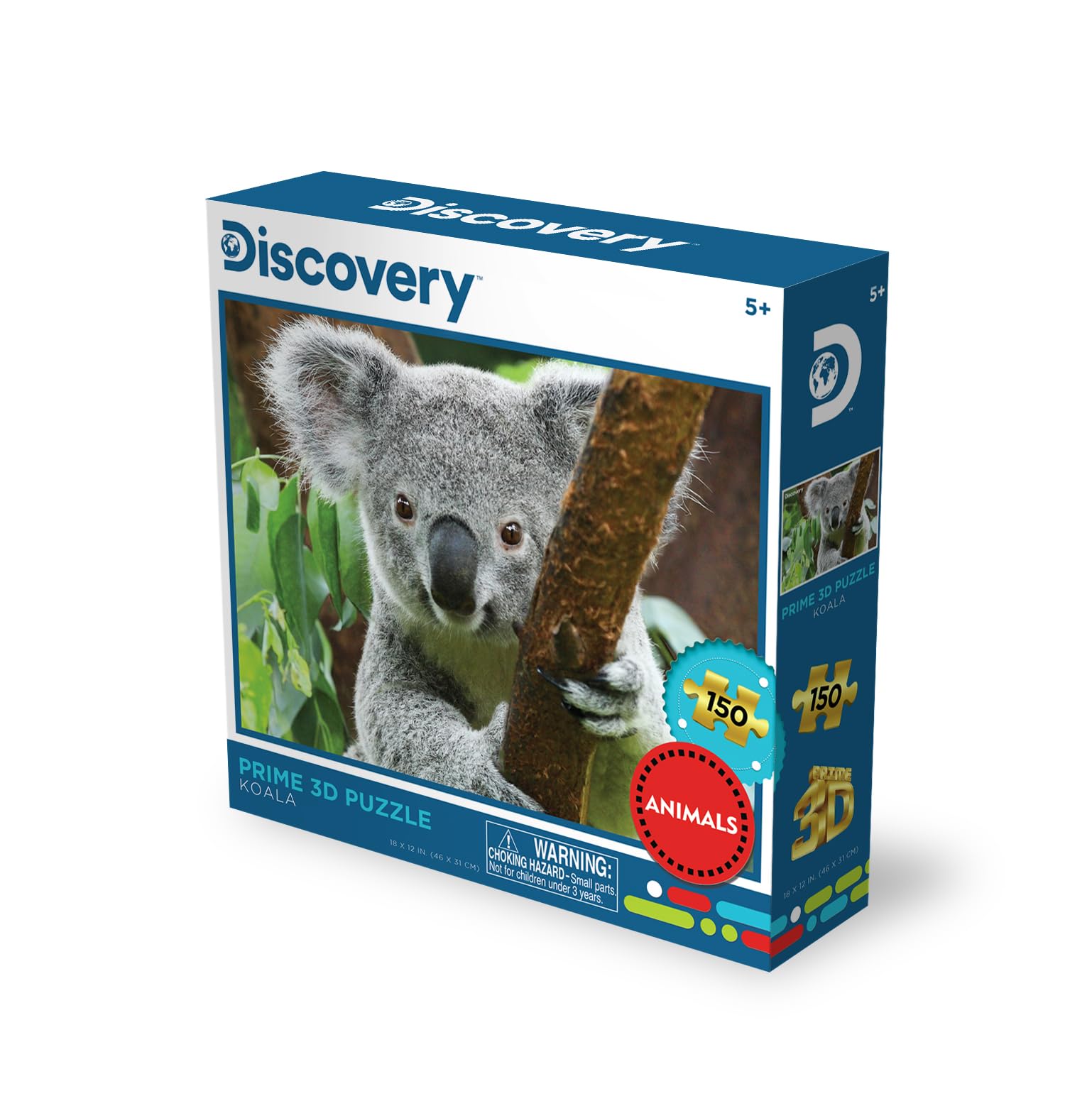 Prime 3D | Discovery | Koala | 150 Piece 3D Jigsaw Puzzle for Kids | Finished Size 18" x 12" | Challenging & Fun for Kids & Families | Immersive 3D