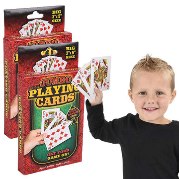 The Dreidel Company Children's Playing Cards Deck, Deck of Cards, Games, Family Fun, Party Favors (Large Playing Cards (3"x5" in), 2-Pack)