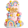 35 PCS Groovy Cake Toppers Boho Cake Topper Hippie Birthday Decorations with Flower Rainbow Balls for Boho Groovy Theme Birthday Supplies