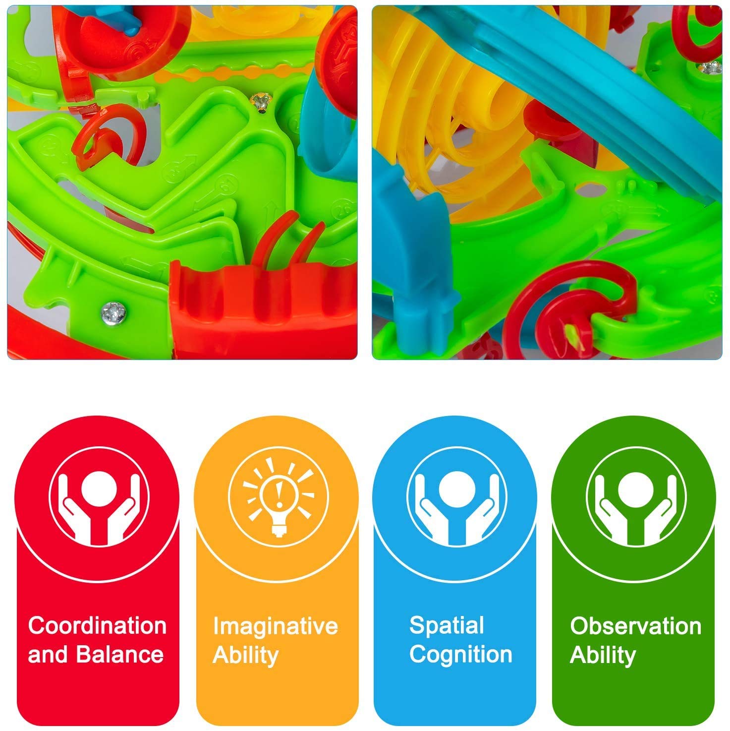 Carlerait 3D Maze Ball, 6.3in Interactive Puzzle Ball with 118 Obstacles
