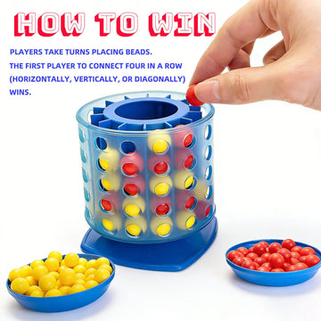 oiuio Circular 4 in a Row Game - 3D Strategy Board Game for Kids & Adults | Play the Classic Game in a New Way, Desktop Toy for Family, Portable