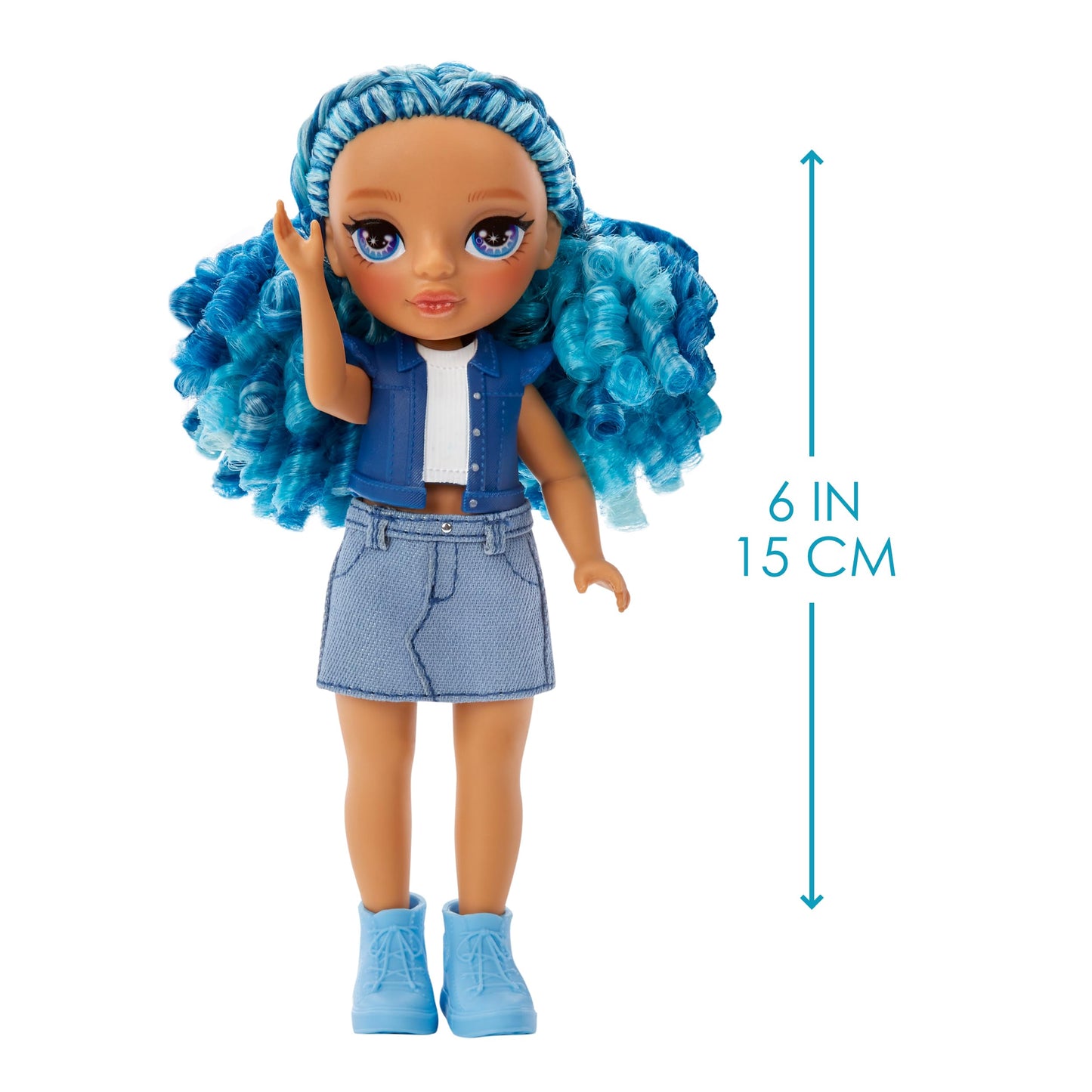 Rainbow High Littles - Sapphire Bradshaw, Blue 5.5" Posable Small Doll with Purse, Magical Pet Yeti, Girls Toy Gift, Kids Ages 4-12 Years