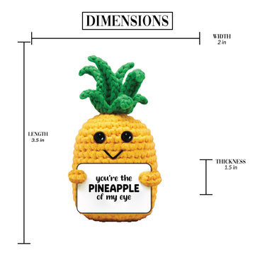 Pavilion Gift Company - Pineapple - Crochet Mini Figure Fruit Zest Encouragement Inspiration Home Work Desk Decor