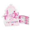 Melissa & Doug Wooden Beauty Salon Play Set, 18-Piece Vanity with Pretend Play Toys, Makeup, Mirror, Accessories & More, Preschool Toys for Girls &